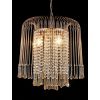 Lampadario Artigianale Murano 3 Luci Design a Gabbia: Con Pendenti a Gocce di Cristalo
